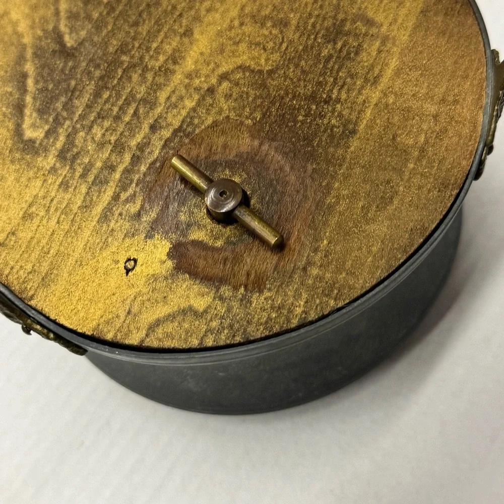 🎼 Music Vintage Black Trinket & Powder Box with Lid